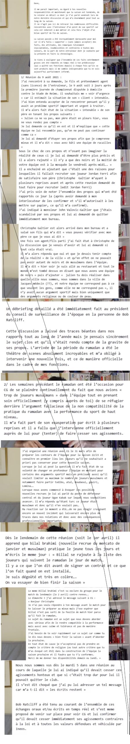 , Christophe Galtier accusé de propos racistes dans un mail envoyé par l’ex-directeur sportif de Nice mail-julien-fournier-propos-Christophe-Galtier-via-Romain-Molina